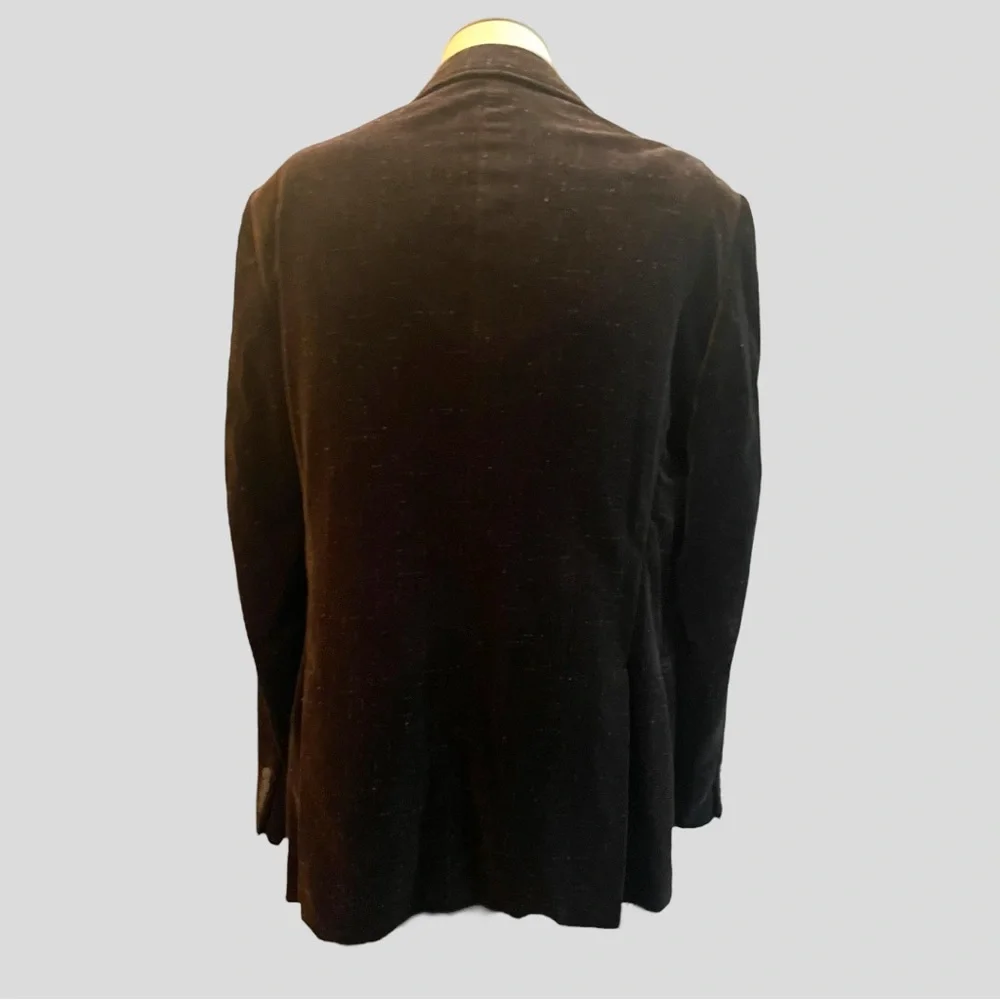 ARMANI COLLEZIONI BROWN VELVET SPECKLED SINGLE BREASTED DINNER JACKET